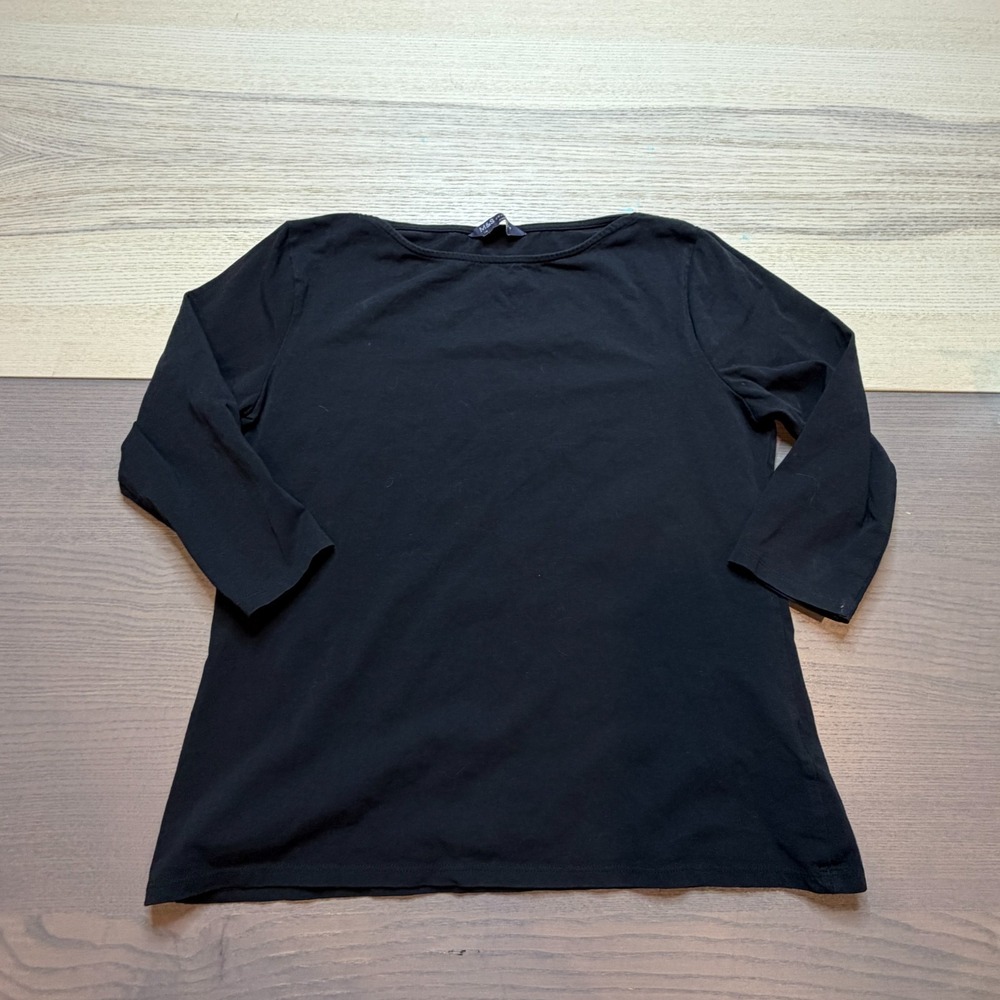 M&S Collection Top Women Medium Black Casual Boat Neck‎